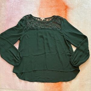 Lily White Dark Green Blouse